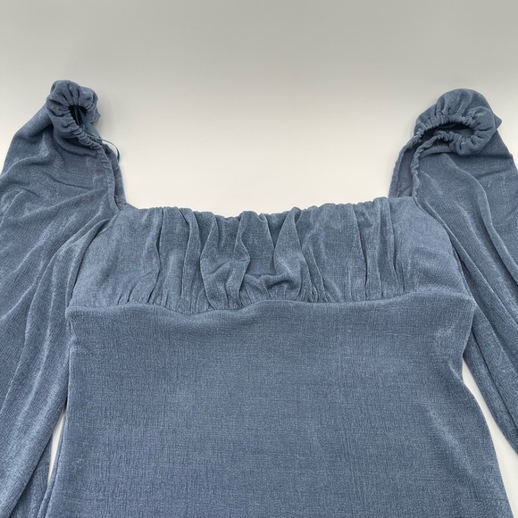 Princess Polly Haleema Long Sleeve Mini Dress Blue Size 8 Square Neck - Picture 3 of 9